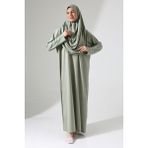 İhvan Başörtülü Tek Parça Namaz Elbisesi - Mint Yeşili - 5015 - 48 - 50