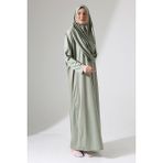 İhvan Başörtülü Tek Parça Namaz Elbisesi - Mint Yeşili - 5015 - 52 - 54