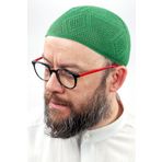 İhvan İlmek Dantel Örme Namaz Takkesi - Yeşil
