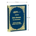 İhvan Online 50 Adet İsim Baskılı Vav Desenli Yaldızlı Deri Ciltli Hafız Boy Yasin Kitabı Mevlüt Hediyesi 128 Sayfa Mavi