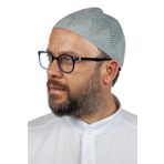 ihvan online Berra Çelik Örme Dantel Namaz Takkesi (Gri)