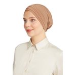 İhvan Online Çapraz 3 Bantlı Çift Taraflı Tesettür Bone Açık Kahve
