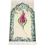 İhvan Online Çocuk Seccadesi - Lale Desenli - Fuşya Renk
