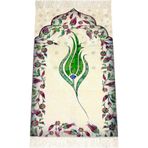 İhvan Online Çocuk Seccadesi - Lale Desenli - Yeşil Renk