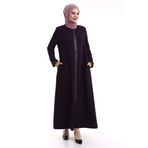 İhvan online Derin Store Fermuar Kol Taşlı Ferace 23302-23 Mor Mor 60