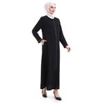 İhvan online Derin Store Fermuar Kol Taşlı Ferace 23302-23 Siyah Siyah 46