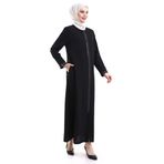 İhvan online Derin Store Fermuar Kol Taşlı Ferace 23302-23 Siyah Siyah 54