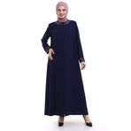 İhvan online Derin Store Yaka ve Kol Taşlı Tesettür Ferace 23300-23 İndigo İndigo 50