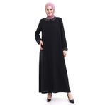 İhvan online Derin Store Yaka ve Kol Taşlı Tesettür Ferace 23300-23 Siyah Siyah 44