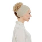 İhvan Online Dikişsiz Kaymaz Güpür Fırfırlı Bone Krem