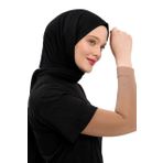 İhvan Online Düz Dikişsiz Pratik Likralı Tesettür Penye Namaz Kolluğu Kahverengi