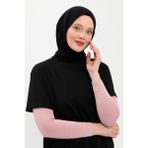 İhvan Online Düz Dikişsiz Pratik Likralı Tesettür Penye Namaz Kolluğu Pembe - Standart