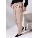 ihvan online Erkek Bej Çınar Beach Yandan Cepli Rahat Kesim Beli Lastikli Kargo Şalvar Pantolon