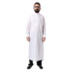 İhvan Online Erkek Beyaz Çınar Hac ve Umre Kıyafeti Boydan Uzun Dagron Kumaş Fistan Beyaz M