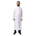 İhvan Online Erkek Beyaz Çınar Hac ve Umre Kıyafeti Boydan Uzun Dagron Kumaş Fistan Beyaz XXL