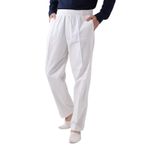İhvan Online Erkek Beyaz Rahat Kesim Beli Lastikli Keten Hac ve Umre Şalvar Pantolon Beyaz 3XL
