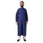 İhvan Online Erkek Lacivert Çınar Hac ve Umre Kıyafeti Boydan Uzun Dagron Kumaş Fistan Lacivert XL