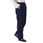 İhvan Online Erkek Lacivert Çınar Rahat Kesim Beli Lastikli Hac ve Umre Keten Şalvar Pantolon Lacivert 3XL