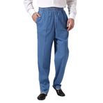 İhvan Online Erkek Mavi Çınar Beli Lastikli Rahat Kesim Kot Şalvar Pantolon Mavi XL