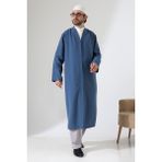 İhvan Online Erkek Namaz Elbisesi Buhara Yaka Cepli Namaz Cübbesi Mavi- (Sfa) - XL