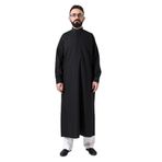 İhvan Online Erkek Siyah Çınar Hac ve Umre Kıyafeti Boydan Uzun Dagron Kumaş Fistan Siyah M