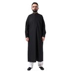İhvan Online Erkek Siyah Çınar Hac ve Umre Kıyafeti Boydan Uzun Dagron Kumaş Fistan Siyah XL