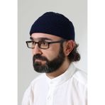 ihvan online Fındık Desen Orlon Katlamalı Kışlık Namaz Takkesi, Sıcak Tutan Bere Takke Lacivert