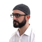 İhvan Online Füme Hasır Desen Kışlık Kadife Namaz Takkesi