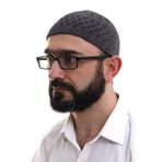 İhvan Online Füme Kahve Hasır Desen Kışlık Kadife Namaz Takkesi
