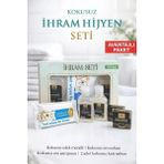 İhvan Online Ihrama Uygun Kokusuz 5'li Hijyen Seti - Şampuan, Sabun, Islak Mendil (Avantajlı Paket) - Beyaz