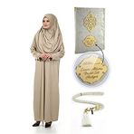 İhvan Online İsme Özel Anneler Günü Hediyesi Namaz Elbisesi Seti Krem Krem 36-44