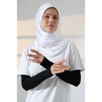 ihvan online Kadın Avuç İçi Uzun Penye Tesettür Kolluk Siyah