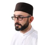 İhvan Online Kahverengi Kapitone Desenli Kadife Kalıp Namaz Takkesi Kahverengi 56