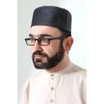 ihvan online Kapitone Desenli Kadife Kalıp Namaz Takkesi Koyu Gri