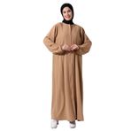 İhvan Online Kapuçino Kadın Aerobin Gizli Fermuarlı Tesettür Ferace Elbise Kapuçino 54