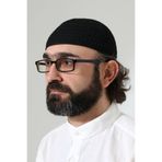 ihvan online Kehribar Örme Namaz Takkesi, Örgü Motifli Takke Siyah