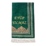 İhvan Online Kişiye Özel Nakışlı Hediyelik Şönil Namazlık İsimli Seccade Yeşil