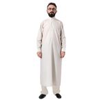 İhvan Online Krem Çınar Dagron Kumaş Erkek Hac Umre Kıyafeti Fistan Takımı Krem XL