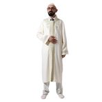 İhvan Online Krem Hakim Yaka Erkek Namaz Elbisesi Şerit Nakış İşlemeli İmam Cübbesi Krem 2