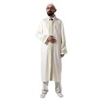 İhvan Online Krem Hakim Yaka Erkek Namaz Elbisesi Şerit Nakış İşlemeli İmam Cübbesi Krem 4