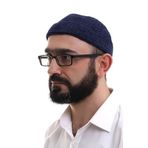 İhvan Online Lacivert Katlamalı Sade Desen Kışlık Kadife Takke Şapka