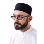 İhvan Online Lacivert Petek Kareli Kadife Kalıp Namaz Takkesi Lacivert 56