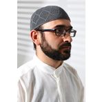 ihvan online Makine Örgüsü Dantel Detaylı Namaz Takkesi Füme