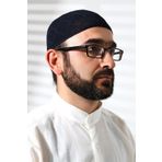 ihvan online Makine Örgüsü Dantel Detaylı Namaz Takkesi Lacivert