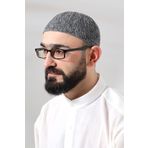 ihvan online Melanj Safir Dantel Detaylı Örme Namaz Takkesi