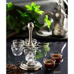 İhvan Online Mirra Cam Zemzem Takımı 7 Parça Fincan Servis Takımı - Gümüş Renk - 14-038-K-11 - 400 ml