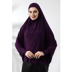 İhvan Online Mürdüm Hazır Pratik Sultanbaş Tesettür Kollu Penye Sufle Eşarp Hijab Mürdüm Standart