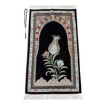 İhvan Online Osmanlı Kemer Mihraplı Lale Motifli Şönil Seccade Siyah