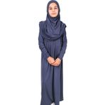 ihvan online Pratik Başörtülü Tek Parça Çocuk Namaz Elbisesi 8-12 Yaş - Lacivert