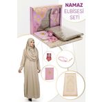 İhvan Online Pratik Başörtülü Tek Parça Namaz Elbisesi ve Seccade Seti Pembe Pembe 44-46